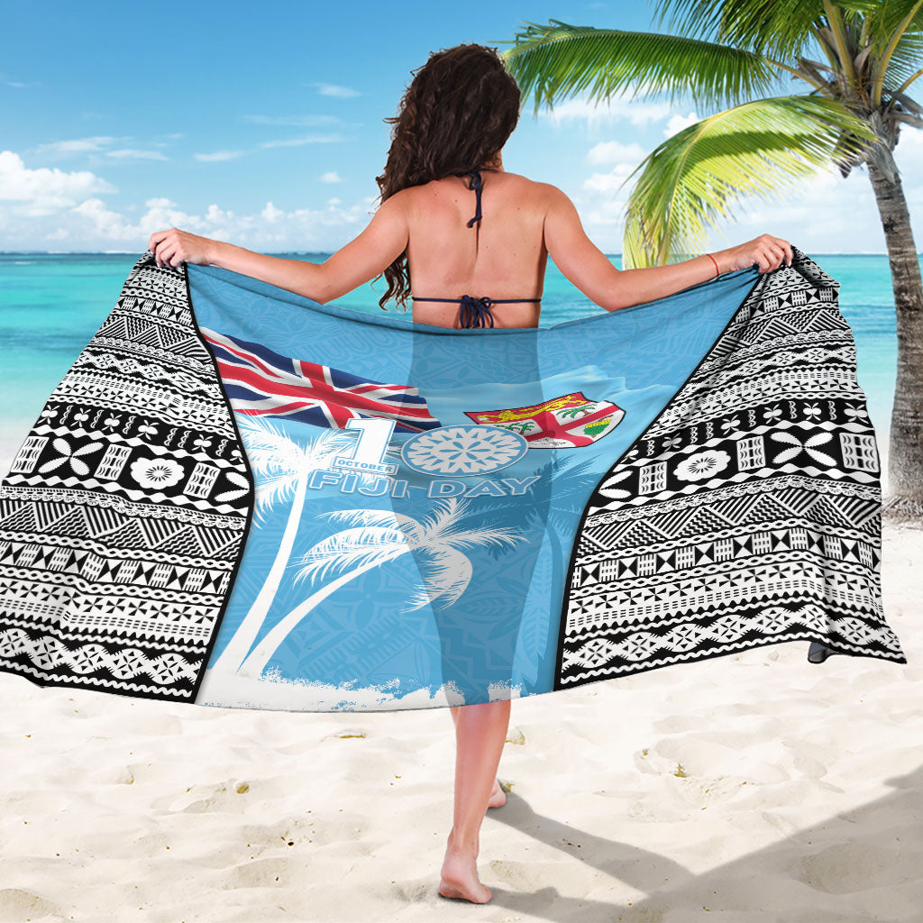 Fiji Day 2026 Sarong Masi Tapa Pattern With Palm Tree LT05 - Polynesian Pride