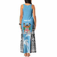 Personalised Fiji Day 2026 Tank Maxi Dress Masi Tapa Pattern With Palm Tree LT05 - Polynesian Pride