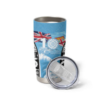 Personalised Fiji Day 2026 Tumbler Cup Masi Tapa Pattern With Palm Tree LT05 - Polynesian Pride