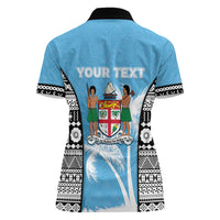 Personalised Fiji Day 2026 Women Polo Shirt Masi Tapa Pattern With Palm Tree LT05 - Polynesian Pride