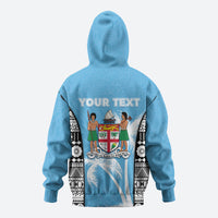 Personalised Fiji Day 2026 Zip Hoodie Masi Tapa Pattern With Palm Tree LT05 - Polynesian Pride
