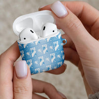 Bula Fiji AirPods Case Blue Makare Masi Tapa Pattern LT05 - Polynesian Pride