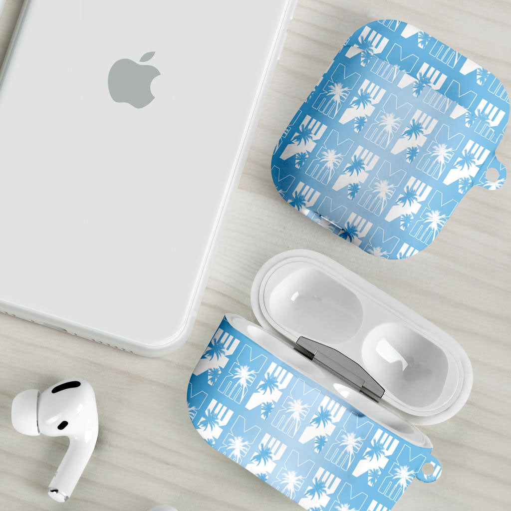 Bula Fiji AirPods Case Blue Makare Masi Tapa Pattern LT05 - Polynesian Pride