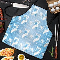 Bula Fiji Apron Blue Makare Masi Tapa Pattern LT05 Blue - Polynesian Pride