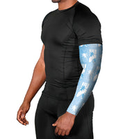 Bula Fiji Arm Sleeves Blue Makare Masi Tapa Pattern LT05 - Polynesian Pride