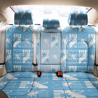 Bula Fiji Back Car Seat Cover Blue Makare Masi Tapa Pattern LT05 - Polynesian Pride