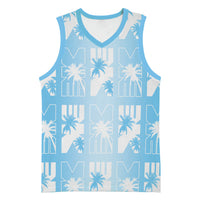 Bula Fiji Basketball Jersey Blue Makare Masi Tapa Pattern LT05 Unisex Blue - Polynesian Pride