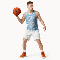 Bula Fiji Basketball Jersey Blue Makare Masi Tapa Pattern LT05 - Polynesian Pride
