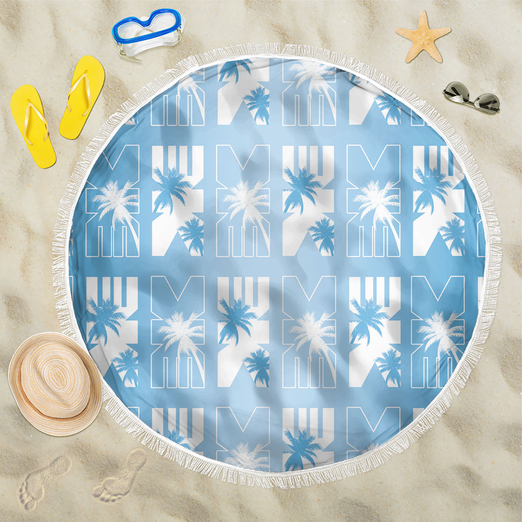 Bula Fiji Beach Blanket Blue Makare Masi Tapa Pattern LT05 One Size 150cm Blue - Polynesian Pride