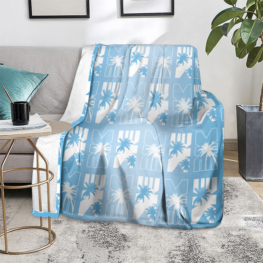 Bula Fiji Blanket Blue Makare Masi Tapa Pattern LT05 - Polynesian Pride