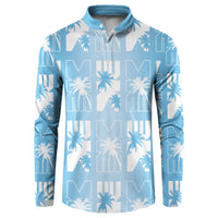 Bula Fiji Button Sweatshirt Blue Makare Masi Tapa Pattern LT05 Blue - Polynesian Pride
