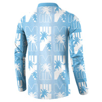 Bula Fiji Button Sweatshirt Blue Makare Masi Tapa Pattern LT05 - Polynesian Pride