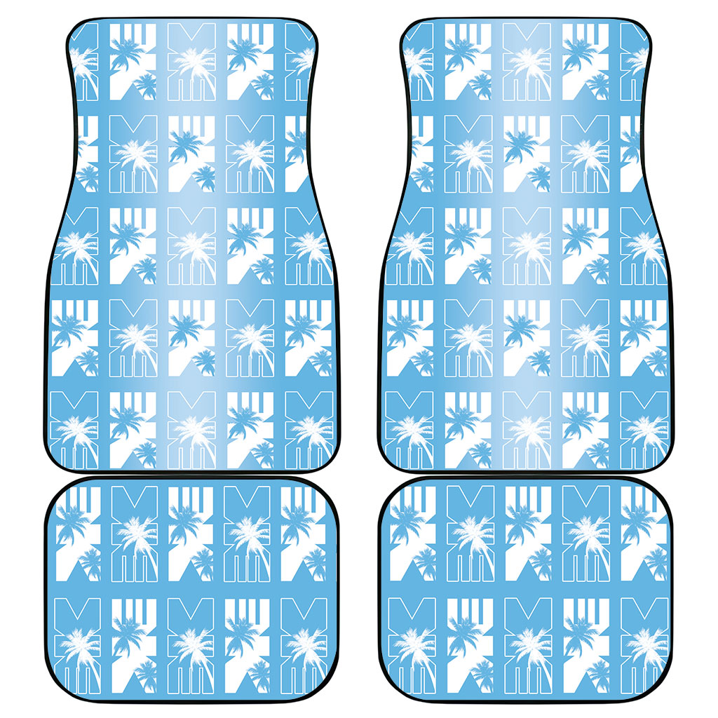 Bula Fiji Car Mats Blue Makare Masi Tapa Pattern LT05 - Polynesian Pride
