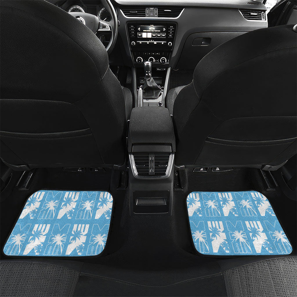 Bula Fiji Car Mats Blue Makare Masi Tapa Pattern LT05 Set 2pcs - Back Blue - Polynesian Pride