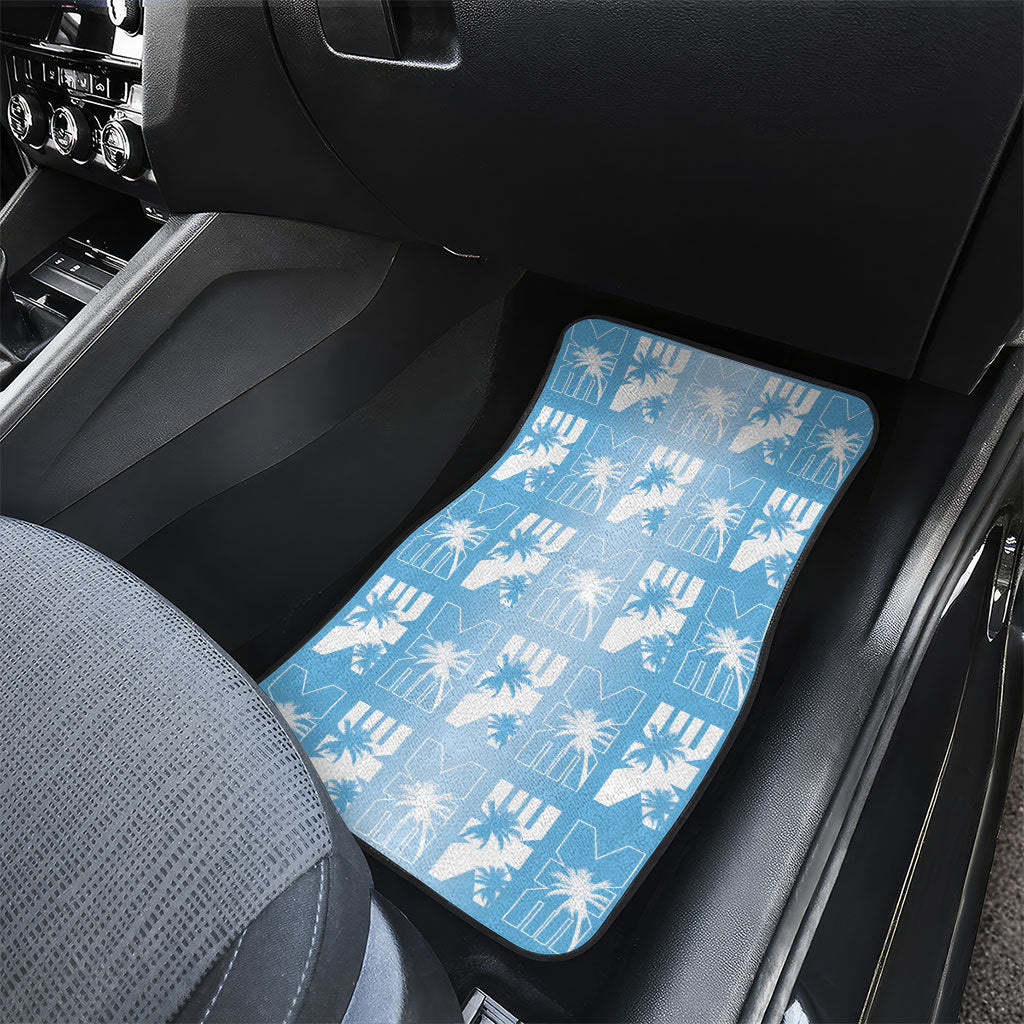 Bula Fiji Car Mats Blue Makare Masi Tapa Pattern LT05 - Polynesian Pride