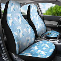 Bula Fiji Car Seat Cover Blue Makare Masi Tapa Pattern LT05 - Polynesian Pride