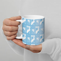 Bula Fiji Ceramic Mug Blue Makare Masi Tapa Pattern LT05 - Polynesian Pride