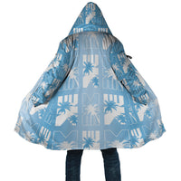 Bula Fiji Cloak Blue Makare Masi Tapa Pattern LT05 Unisex Blue - Polynesian Pride