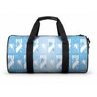Bula Fiji Duffle Bag Blue Makare Masi Tapa Pattern