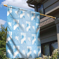 Bula Fiji Garden Flag Blue Makare Masi Tapa Pattern LT05 - Polynesian Pride
