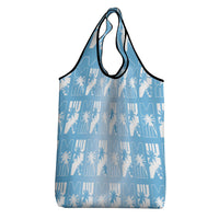 Bula Fiji Grocery Bag Blue Makare Masi Tapa Pattern LT05 - Polynesian Pride