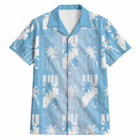 Bula Fiji Hawaiian Shirt Blue Makare Masi Tapa Pattern LT05 Blue - Polynesian Pride