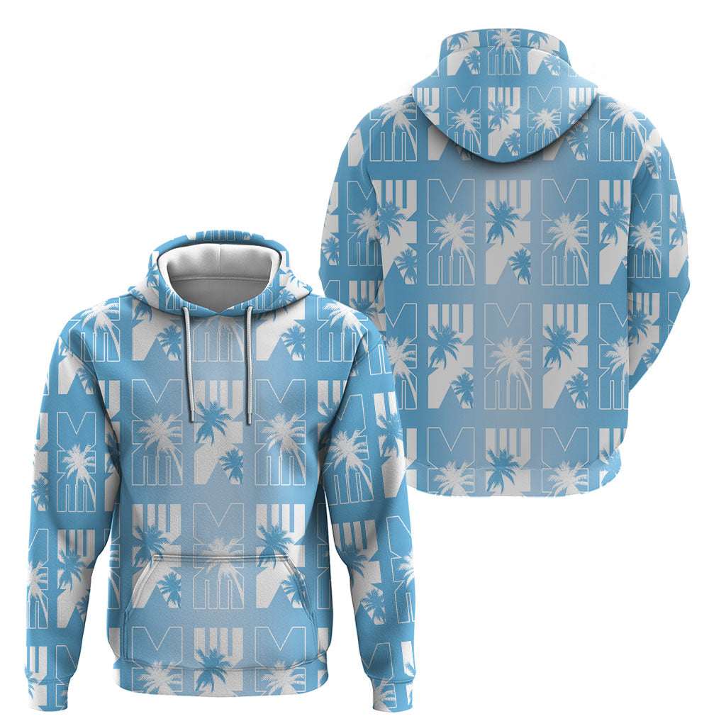 Bula Fiji Hoodie Blue Makare Masi Tapa Pattern LT05 - Polynesian Pride