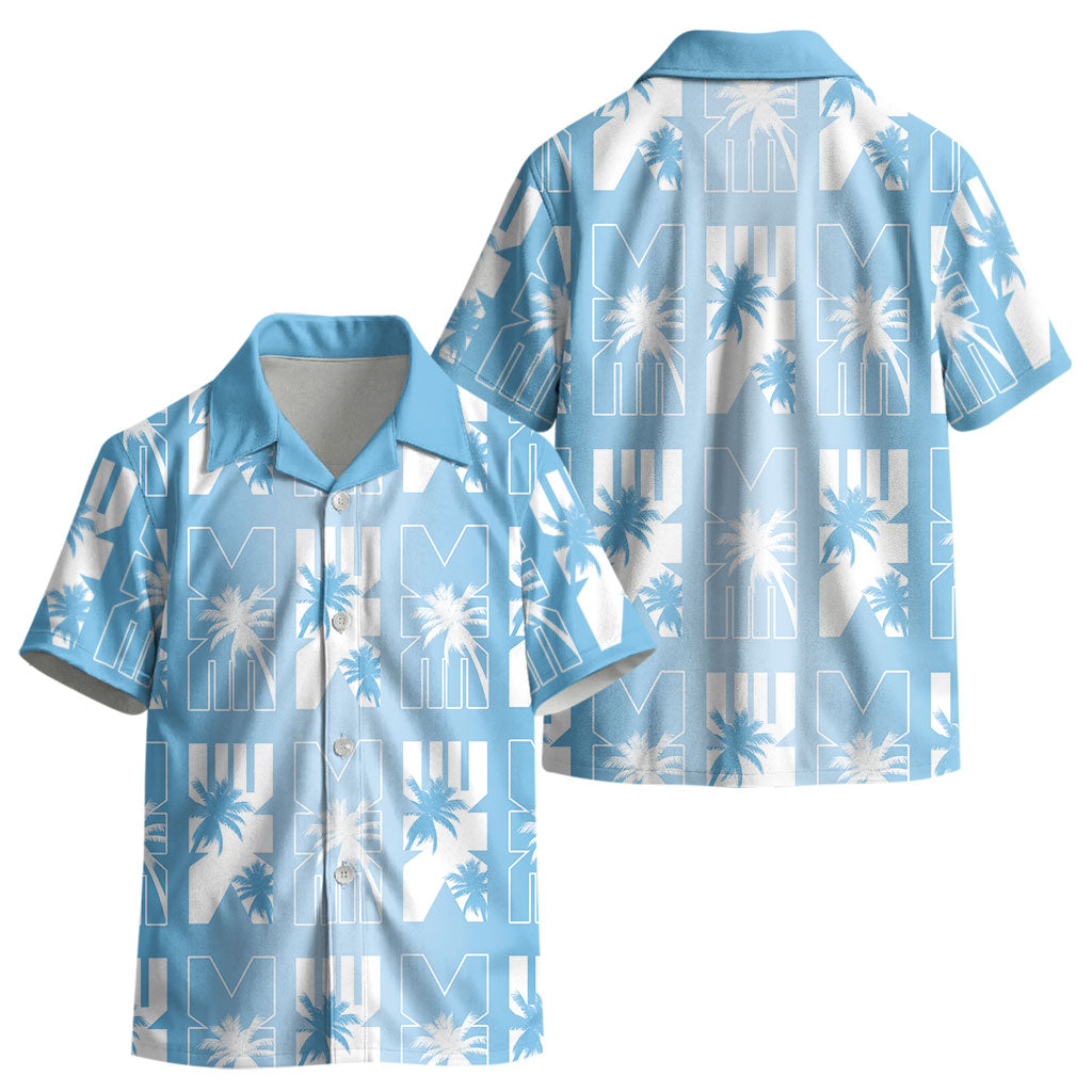 Bula Fiji Kid Hawaiian Shirt Blue Makare Masi Tapa Pattern LT05 - Polynesian Pride