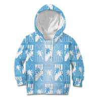 Bula Fiji Kid Hoodie Blue Makare Masi Tapa Pattern LT05 Hoodie Blue - Polynesian Pride