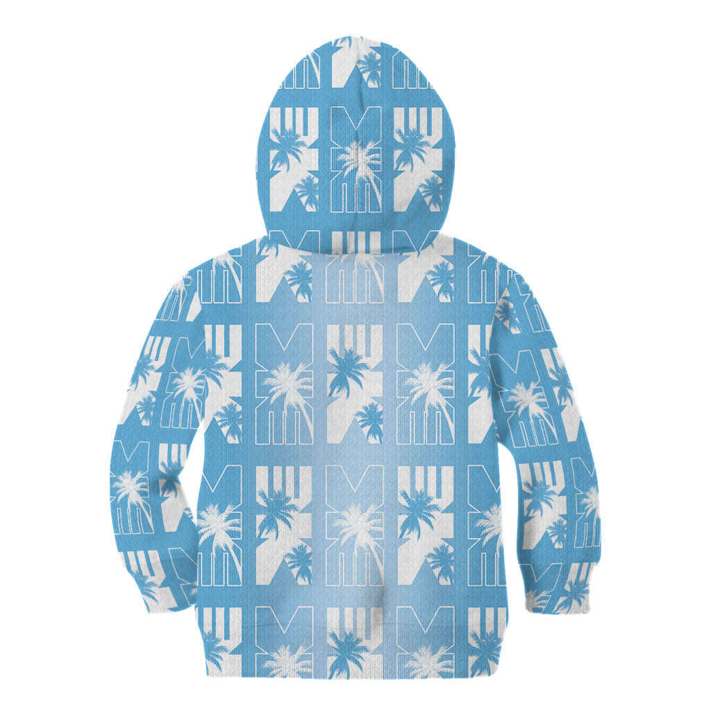 Bula Fiji Kid Hoodie Blue Makare Masi Tapa Pattern LT05 - Polynesian Pride