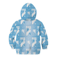 Bula Fiji Kid Hoodie Blue Makare Masi Tapa Pattern LT05 - Polynesian Pride
