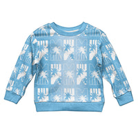 Bula Fiji Kid Ugly Christmas Sweater Blue Makare Masi Tapa Pattern LT05 Kid Blue - Polynesian Pride