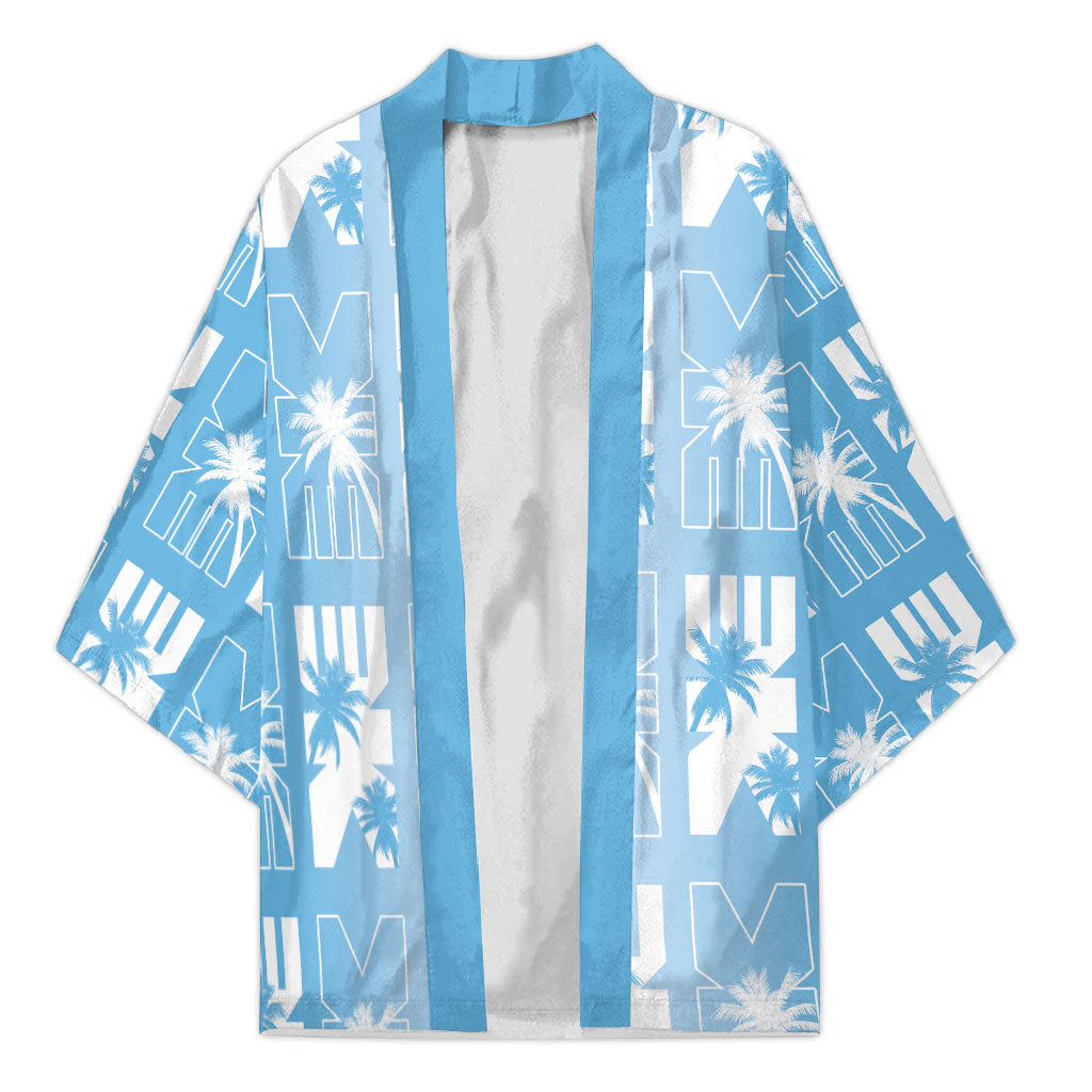 Bula Fiji Kimono Blue Makare Masi Tapa Pattern LT05 Unisex Blue - Polynesian Pride