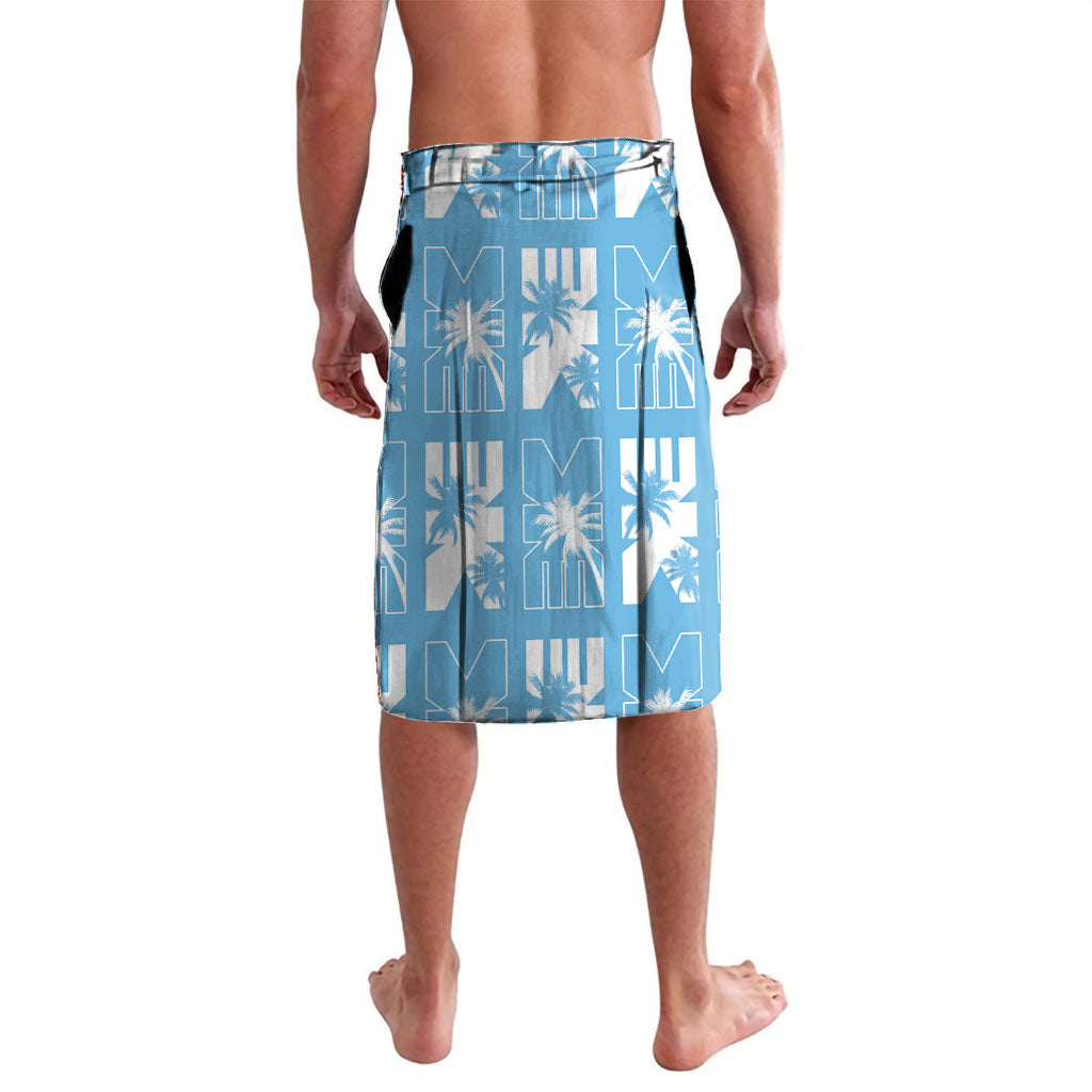 Bula Fiji Lavalava Blue Makare Masi Tapa Pattern LT05 - Polynesian Pride