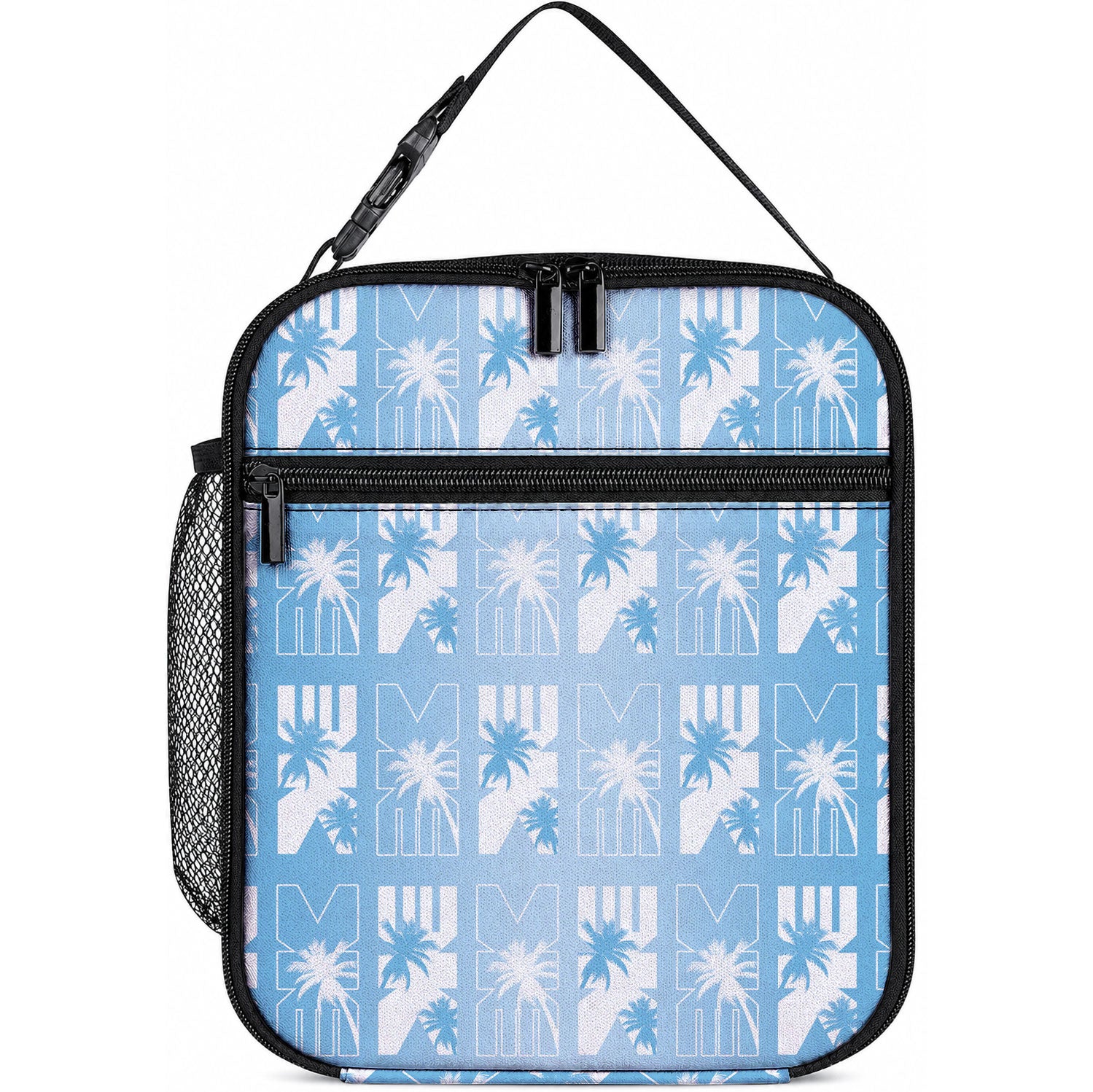 Bula Fiji Lunch Bag Blue Makare Masi Tapa Pattern
