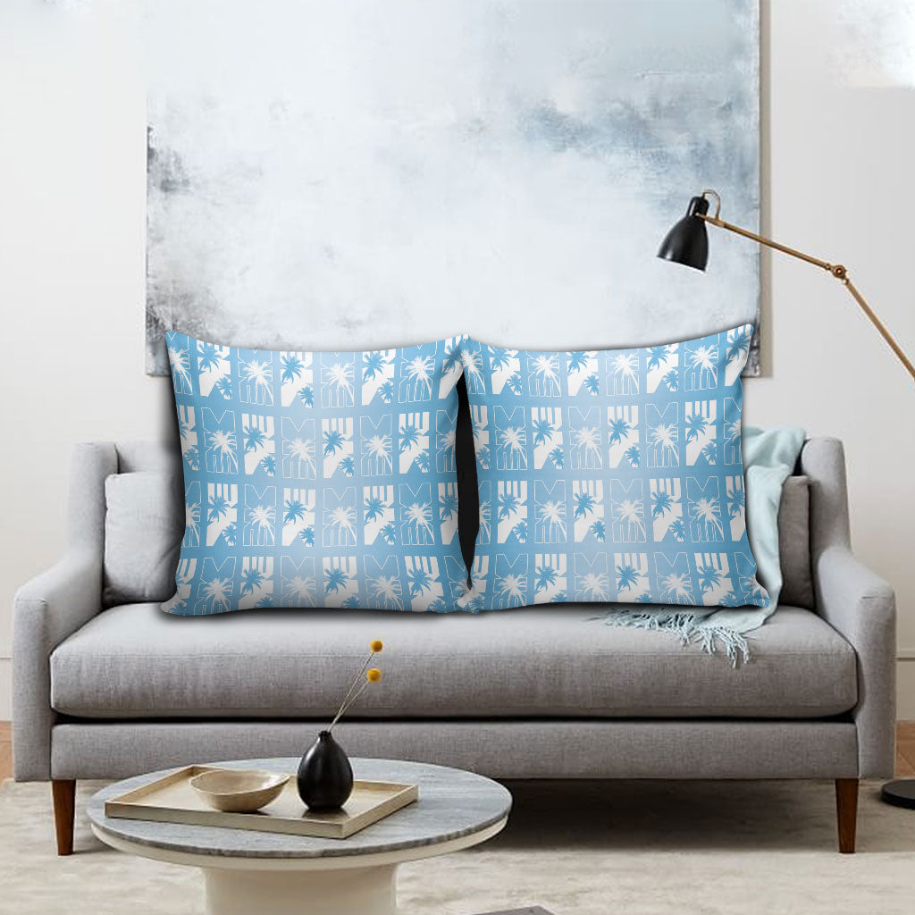 Bula Fiji Pillow Cover Blue Makare Masi Tapa Pattern LT05 - Polynesian Pride
