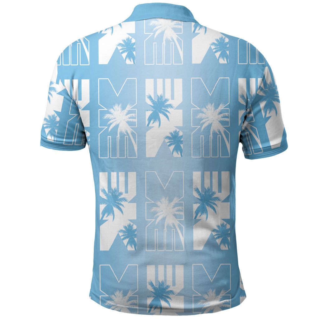Bula Fiji Polo Shirt Blue Makare Masi Tapa Pattern LT05 - Polynesian Pride