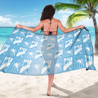 Bula Fiji Sarong Blue Makare Masi Tapa Pattern LT05 - Polynesian Pride