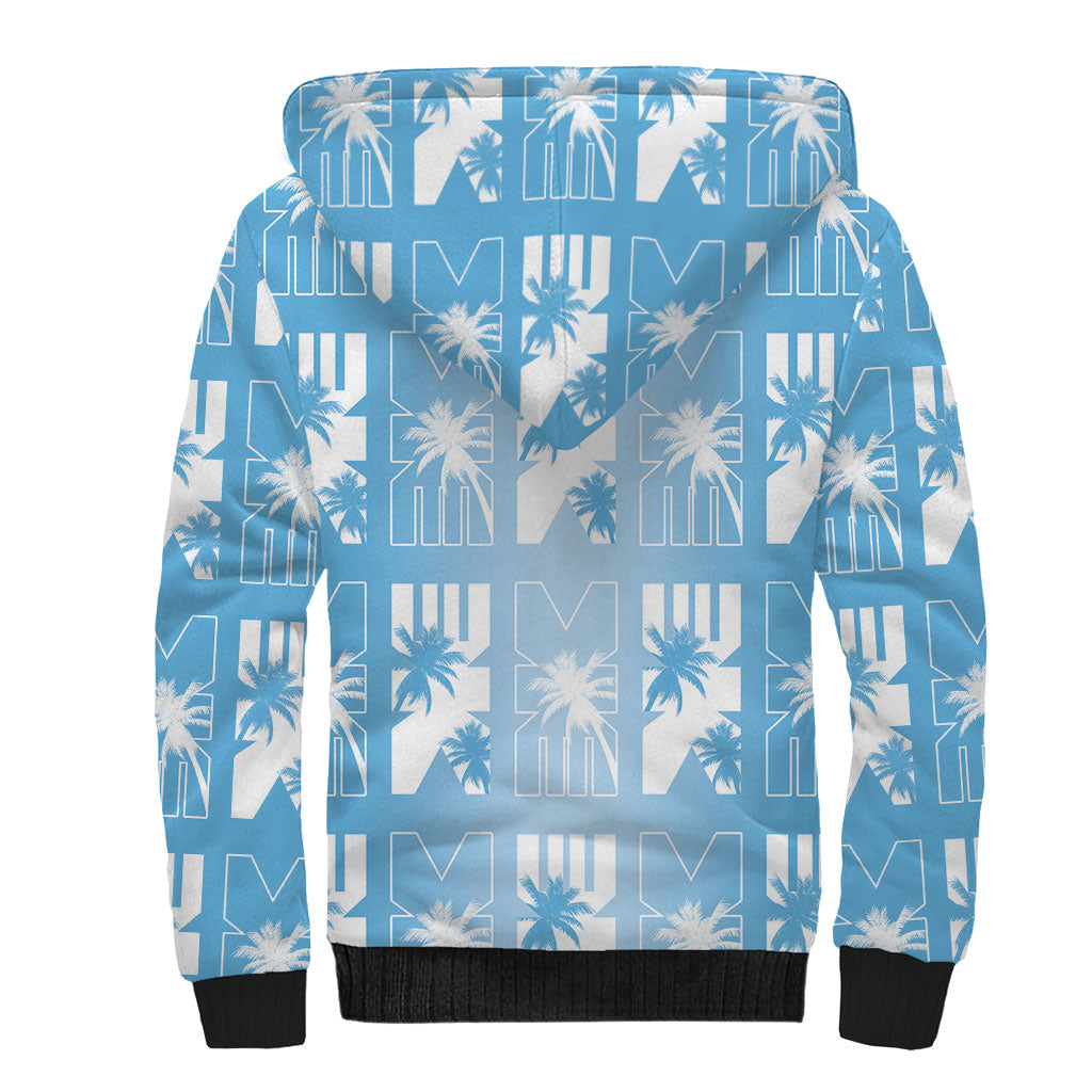 Bula Fiji Sherpa Hoodie Blue Makare Masi Tapa Pattern LT05 - Polynesian Pride