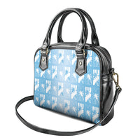 Bula Fiji Shoulder Handbag Blue Makare Masi Tapa Pattern LT05 - Polynesian Pride