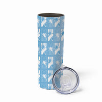 Bula Fiji Skinny Tumbler Blue Makare Masi Tapa Pattern LT05 - Polynesian Pride