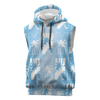 Bula Fiji Sleeveless Hoodie Blue Makare Masi Tapa Pattern LT05 Blue - Polynesian Pride