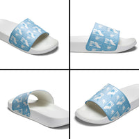 Bula Fiji Slide Sandals Blue Makare Masi Tapa Pattern LT05 - Polynesian Pride