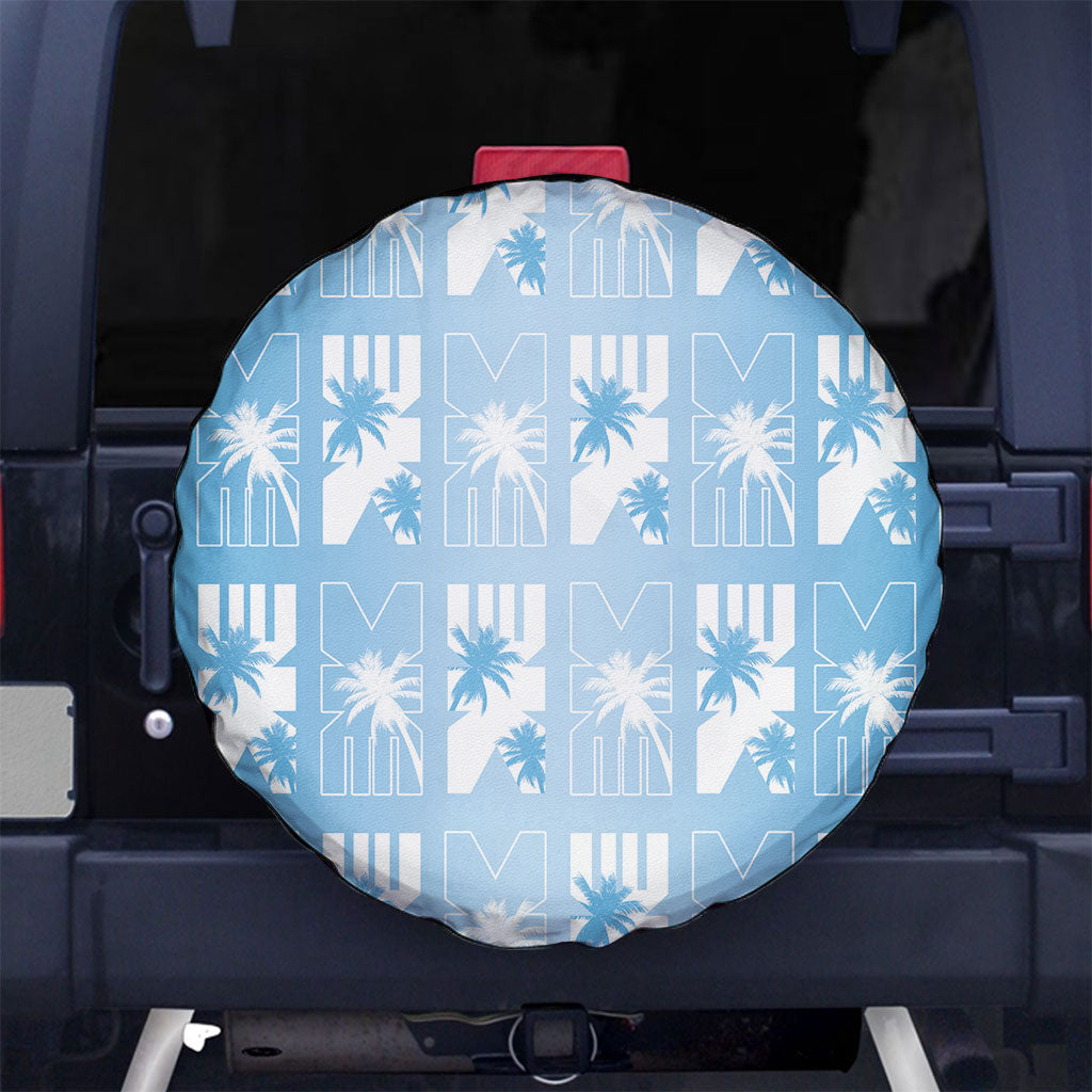 Bula Fiji Spare Tire Cover Blue Makare Masi Tapa Pattern LT05 No hole Blue - Polynesian Pride