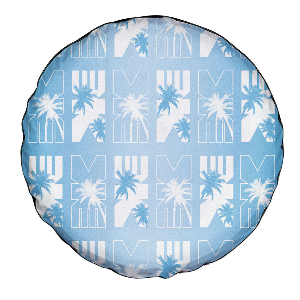 Bula Fiji Spare Tire Cover Blue Makare Masi Tapa Pattern LT05 - Polynesian Pride