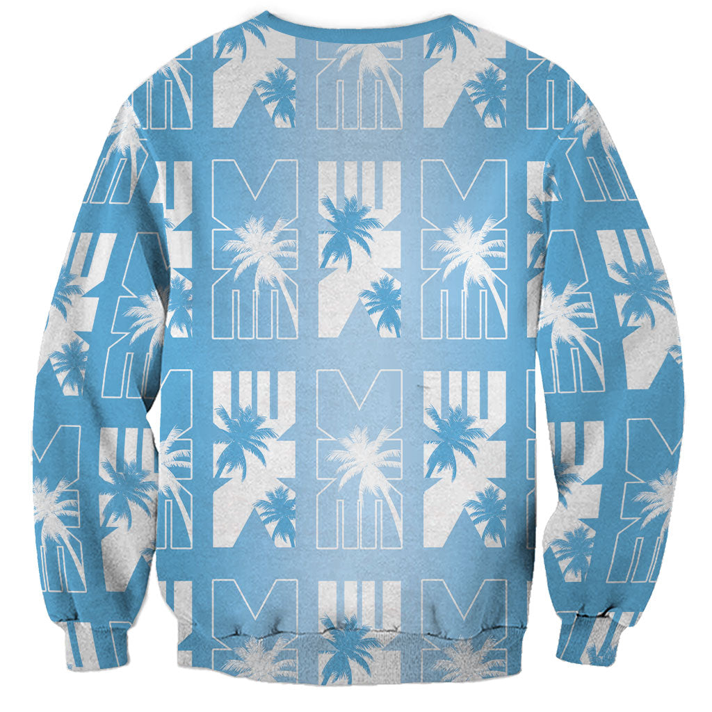 Bula Fiji Sweatshirt Blue Makare Masi Tapa Pattern LT05 - Polynesian Pride