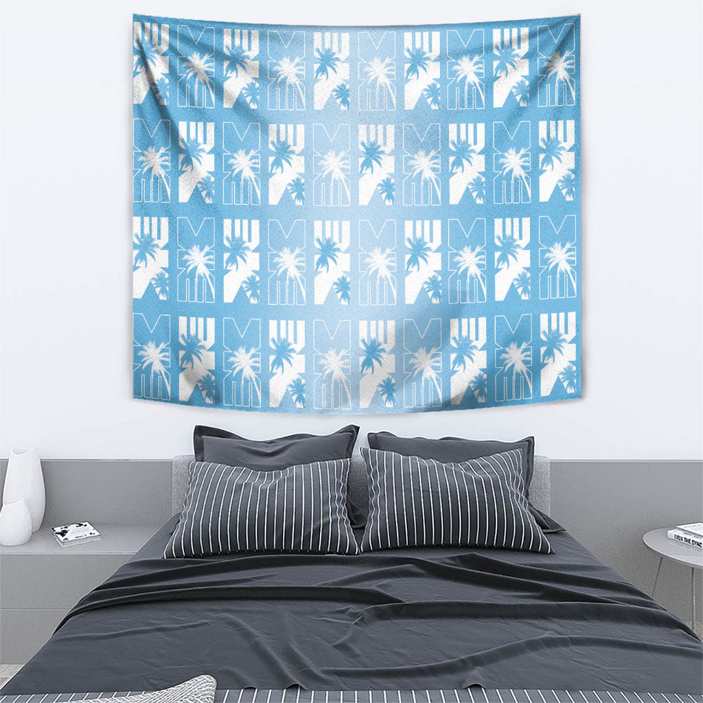 Bula Fiji Tapestry Blue Makare Masi Tapa Pattern LT05 - Polynesian Pride