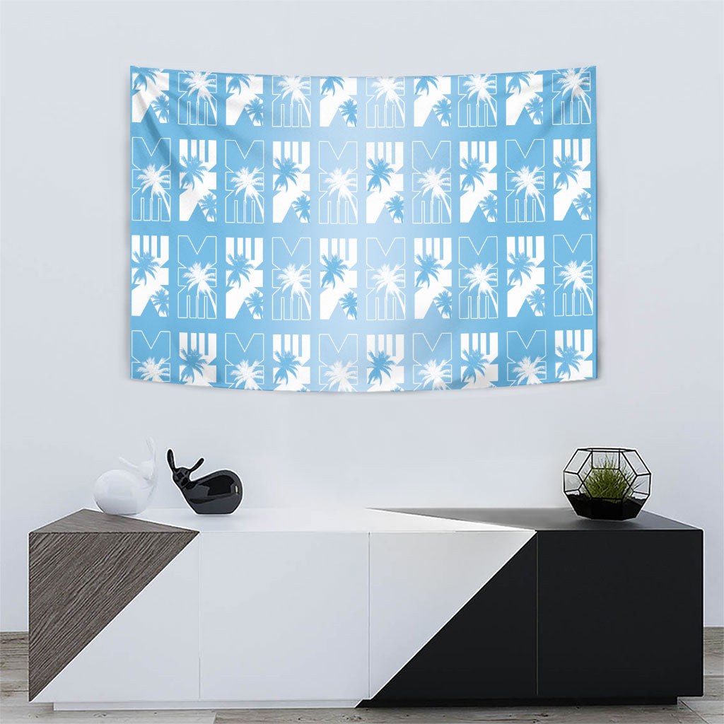 Bula Fiji Tapestry Blue Makare Masi Tapa Pattern LT05 - Polynesian Pride