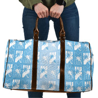 Bula Fiji Travel Bag Blue Makare Masi Tapa Pattern LT05 Blue - Polynesian Pride