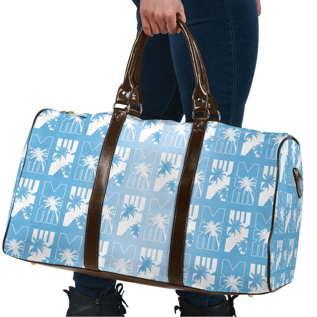 Bula Fiji Travel Bag Blue Makare Masi Tapa Pattern LT05 - Polynesian Pride